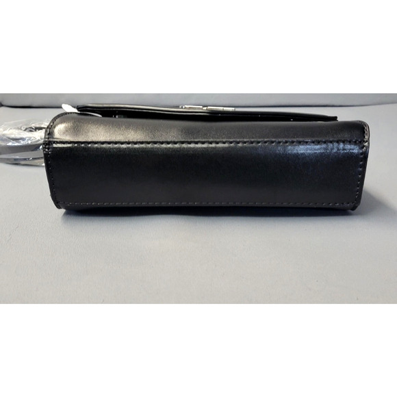 CXL by Christian Lacroix Crossbody Bag Womens Black Laine Matte Patent Purse - Picture 12 of 16